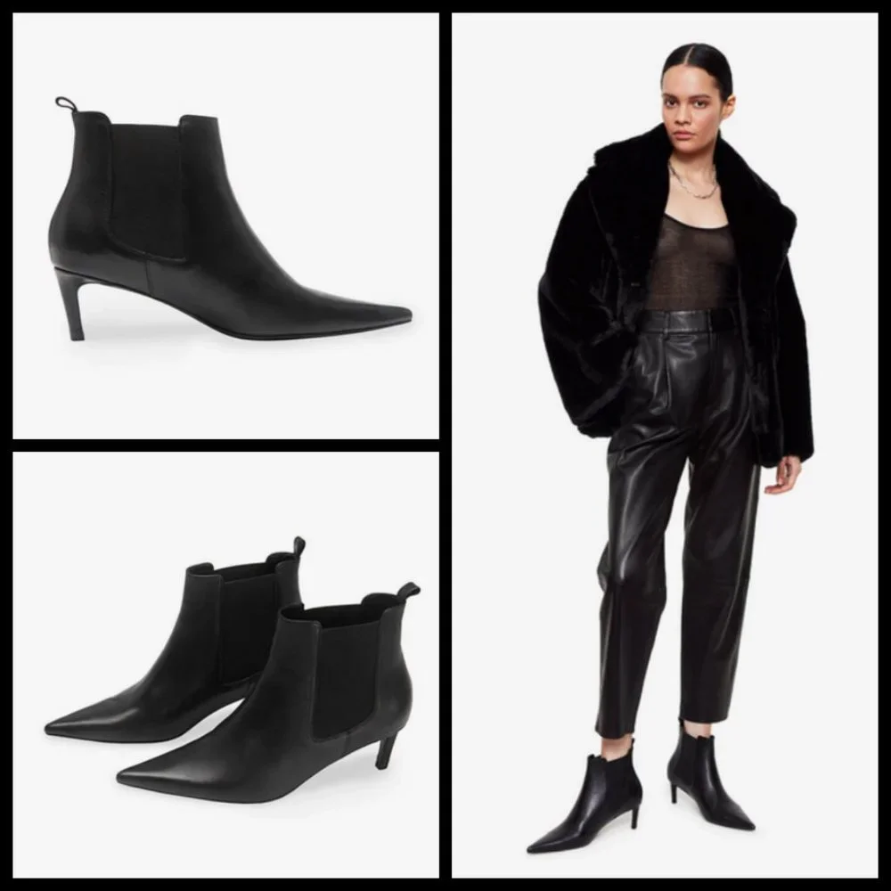 💕ANINE BING💕 Stevie Boots ~ Black Leather 37 New Without Box - Picture 2 of 16